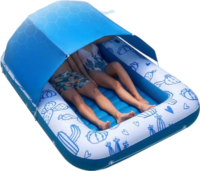 Vevor Pool Float Inflatable Lounger with UPF 50+ Canopy 82