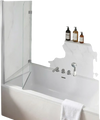 VEVOR Bathtub Shower Door 47" W x 55" H Semi-Frameless Bi-Fold Tub Door, 1/4" Clear Tempered Glass, Easy-Clean Nano Coating, 180° Folding, Adjustable Sealing Strip, for Home Bathroom Tub, Silver
