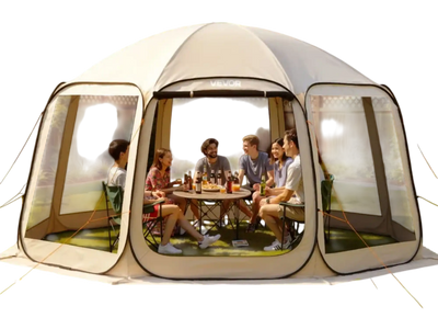 Vevor Screen House Tent 15' x 13.8' Pop-Up Canopy Beige New