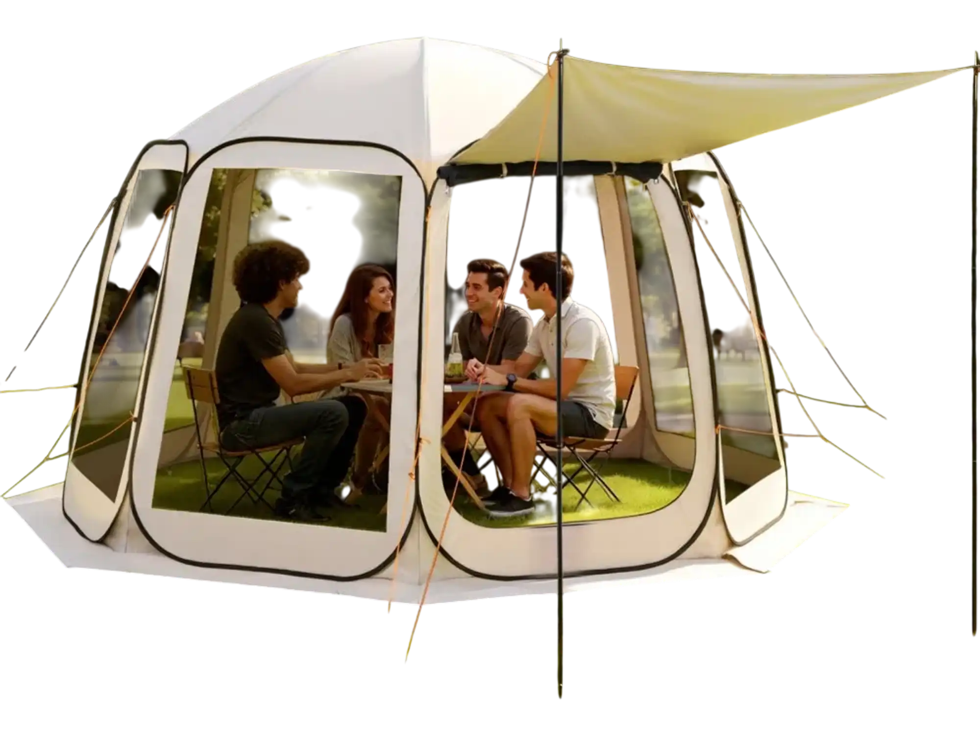 Vevor Screen House Tent 12 x 11' Pop-Up Canopy Beige New