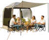 VEVOR Screen House Tent, 6 x 6 ft, 4-6 Person Pop Up Screen Tent with Extended Awning, Portable Screened in Canopy with Carry Bag, Netting Sides, for Patio, Backyard, and Outdoor Activities, Beige