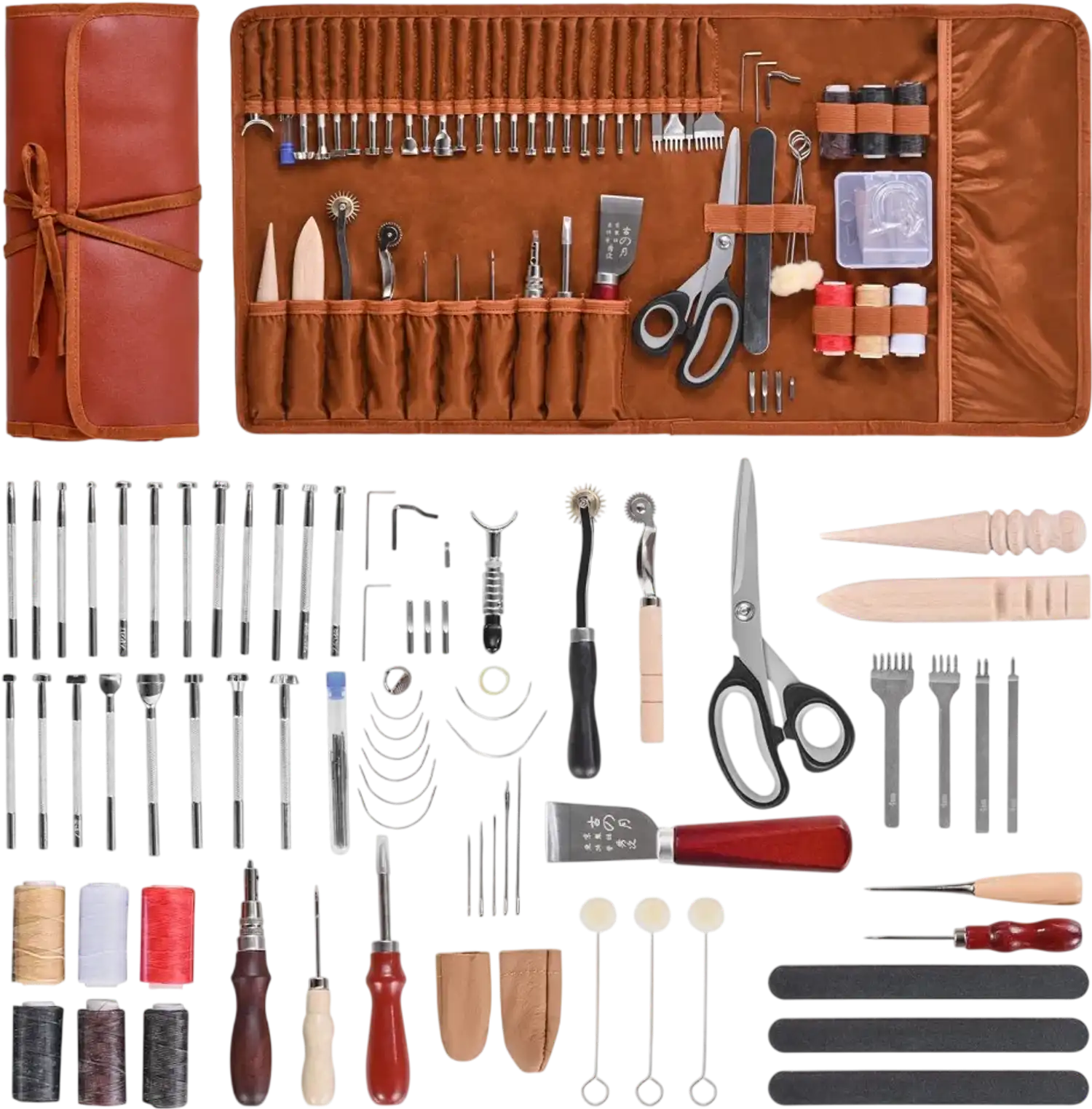 Vevor Leather Working Tool Kit 72-Piece Craft Set with Storage Bag New