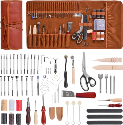 Vevor Leather Working Tool Kit 72-Piece Craft Set with Storage Bag New