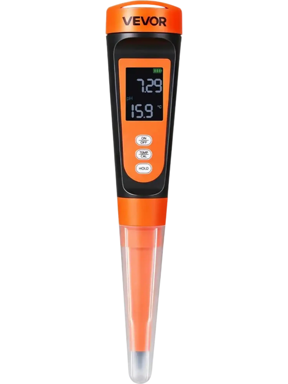 VEVOR Food pH Meter, 0-14 pH Range, IP68 Waterproof Probe, Pocket Tester Kit with Automatic Temperature Compensation, Calibration Powder Packets, Easy to Read, for Food Fermentation, Dough, Meat