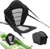 VEVOR Kayak Seat, 1 Pack 0.5" Thick, Universal Paddle Board Seat with Back Support, Sit-on-Top Soft Padded Cushion with Storage Bag & Adjustable Straps for SUP, Canoe, Fishing Boat, Inflatable Kayak