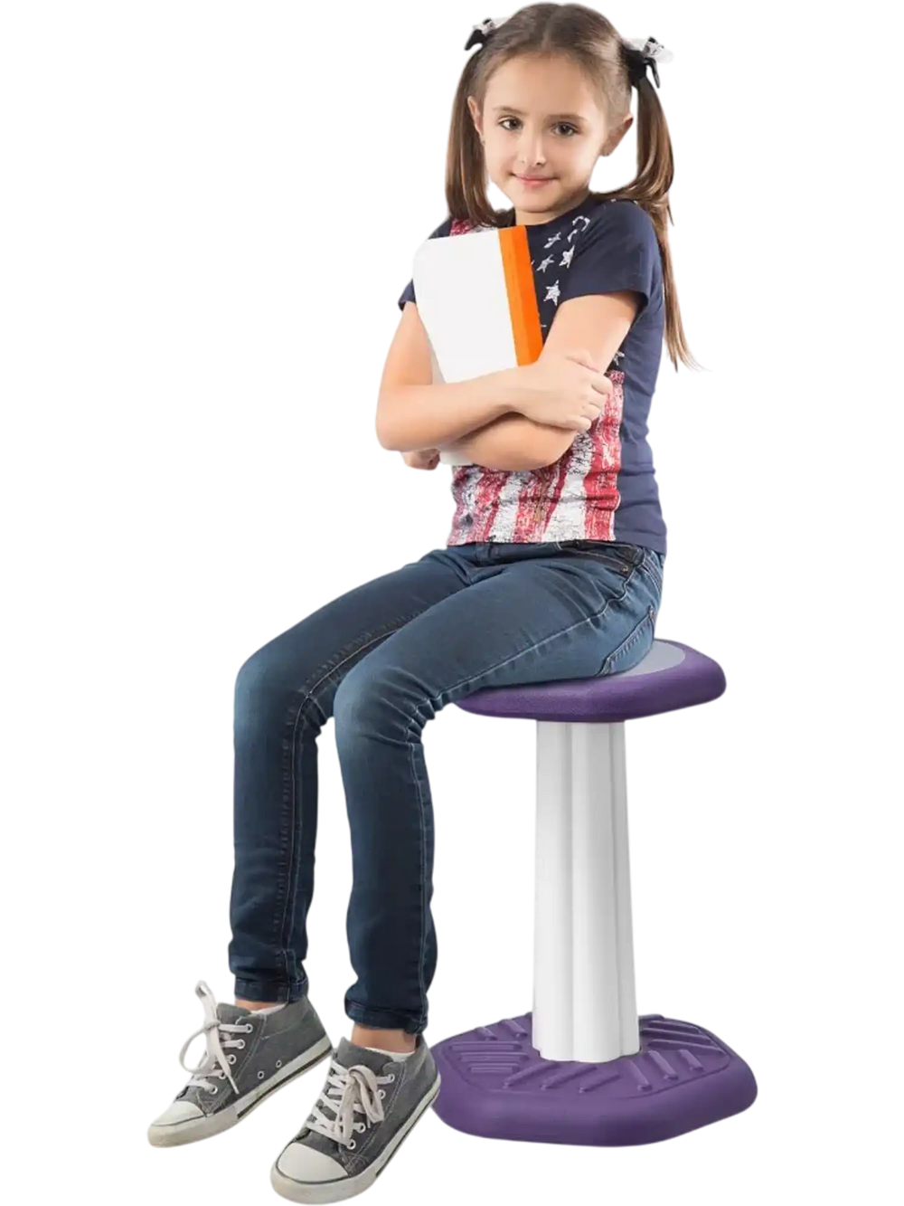 VEVOR Kids Wobble Chair, Active Chair with Sponge Cushion, Wobble Stool Improves Focus, Posture and Calm Children, Ideal for Schools and Home, Age 7-14, Purple