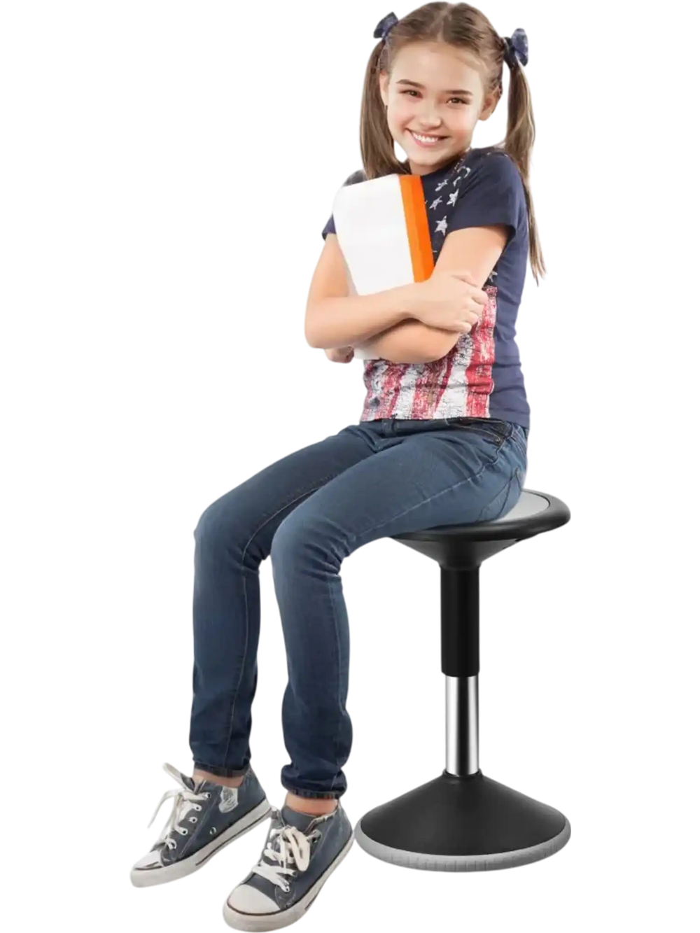 VEVOR Wobble Chair, Height-Adjustable (15.7-21.7") Active Chair, Flexible Seating Wobble Stool Made of PVC+ABS Improves Focus & Posture, Ideal for Schools, Office and Home, Age 12-18, Black