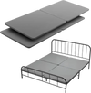 VEVOR King Size Bunkie Board, 1.5 in Bed Board Slats with 200D Oxford Cloth, Wooden Mattress Support for King Size Bed, Easy Assembly Support under Mattress, 4 Piece, Gray