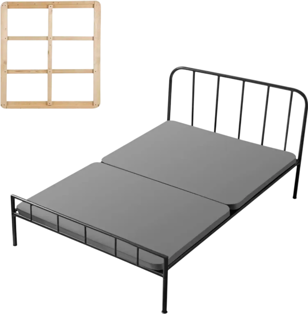 VEVOR Twin Size Bunkie Board, 1.5 in Bed Board Slats with 200D Oxford Cloth, Wooden Mattress Support for Twin Size Bed, Easy Assembly Support under Mattress, 2 Piece, Gray