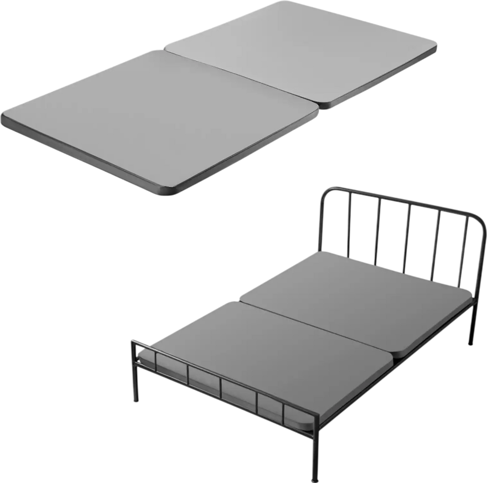 VEVOR Twin Size Bunkie Board, 1.5 in Bed Board Slats with 200D Oxford Cloth, Wooden Mattress Support for Twin Size Bed, Easy Assembly Support under Mattress, 2 Piece, Gray