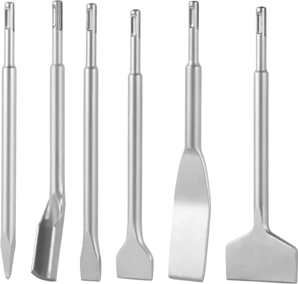 Vevor SDS Plus Chisel Set Rotary Hammer Drill Attachments 6-Pc New ...