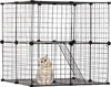 VEVOR Large 2-tier Cat Cage, 28 x 28 x 28", DIY Detachable Metal Wire Cat Enclosure, with Ramp Ladder Adjustable Resting Platform, Crate Large Indoor ＆ Outdoor Exercise Place for Small Animals, Black