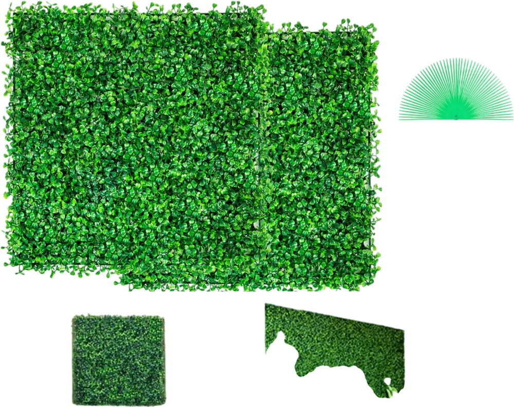 VEVOR 12PCS 10x10 inch Artificial Boxwood Panels, Boxwood Hedge Wall Mat,Artificial Grass Backdrop Wall, Privacy Hedge Screen UV Protected for Outdoor Indoor Garden Fence Backyard