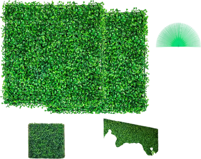 VEVOR 12PCS 10x10 inch Artificial Boxwood Panels, Boxwood Hedge Wall Mat,Artificial Grass Backdrop Wall, Privacy Hedge Screen UV Protected for Outdoor Indoor Garden Fence Backyard