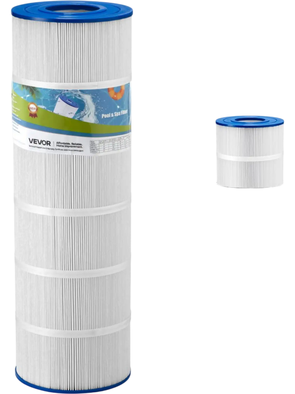VEVOR Pool Filter Cartridge, 175 Sq. Ft Spa Hot Tub Filter Cartridge Replacement, Compatible with Pleatco PA175, Hayward C1750, Secure for Kids & Pet, Trilobal Pleated, Easy to Clean