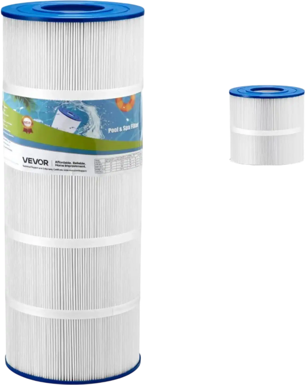 VEVOR Pool Filter Cartridge, 120 Sq. Ft Spa Hot Tub Filter Cartridge Replacement, Compatible with Hayward CX1200RE, Pleatco PA120, Unicel C-8412, Secure for Kids & Pet, Trilobal Pleated, Easy to Clean