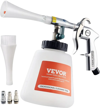 VEVOR Car Cleaning Gun, 6-9.2 Bar High-Pressure Air Blow Gun with 2 Set Nozzles & 1L Liquid Bottle, Vortex Cleaning Gun, Quickly Blasts Dirt and Dust from Surface, Work with 1/4 NPT Air Compressor