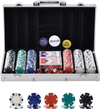 VEVOR Poker Chip Set, 300-Piece Poker Set, Complete Poker Playing Game Set with Aluminum Carrying  Case, 11.5 Gram Casino Chips, Cards, Buttons and Dices, for Texas Hold'em, Blackjack, Gambling