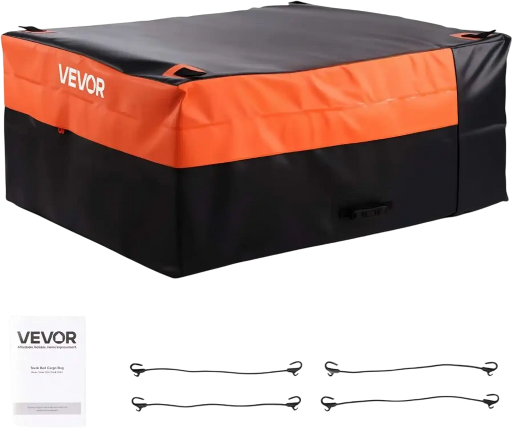 VEVOR Truck Bed Cargo Bag, Waterproof 840D PVC, 51.18 x 40.16 x 21.85 in (26 Cubic Feet), Heavy Duty Cargo Bag for Truck Bed with 4 Bungee Cords with Hooks, Fits a Variety of SUV and Pickup Trucks