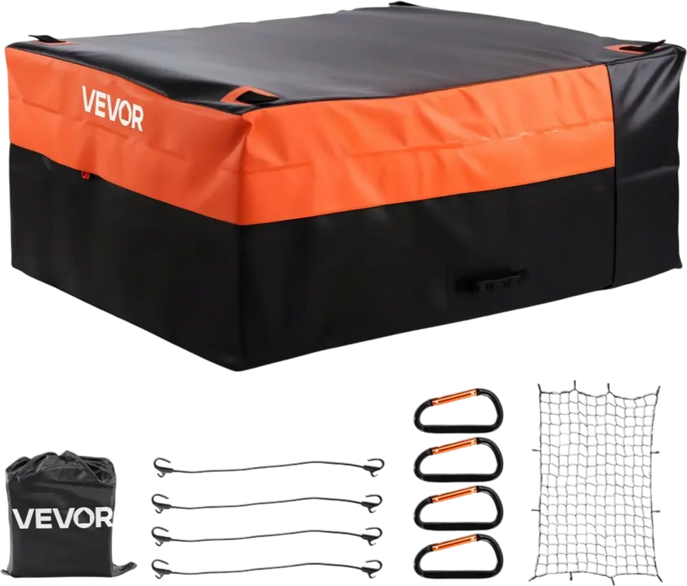 VEVOR Truck Bed Cargo Bag, Waterproof 840D PVC, 51.18 x 40.16 x 21.85 in (26 Cu. ft), Heavy Duty Cargo Bag for Truck Bed with Bungee Cords, Net and Carabiners, Fits a Variety of SUV & Pickup Trucks