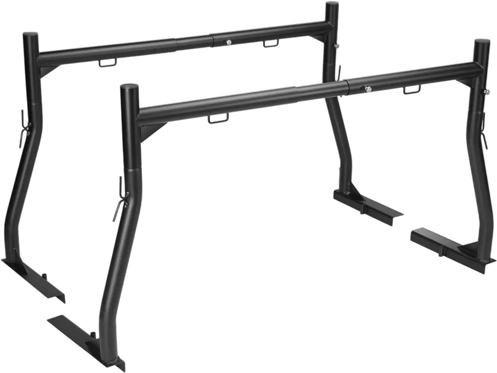 VEVOR Truck Rack, 46-71inch Extendable Truck Ladder Rack, 800 lbs Capacity Steel Ladder Rack for Truck with Non-Drilling J-bolts, Heavy Duty Truck Bed Rack for Kayak, Surfboard, Lumber, Ladder