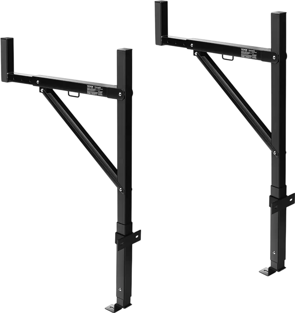 VEVOR Truck Rack, 19-34inch Extendable Truck Ladder Rack, 38.6"-43.6" Adjustable Height, 250 lbs Capacity Steel Ladder Rack for Truck, Heavy Duty Truck Bed Rack for Kayak, Surfboard, Lumber, Ladder