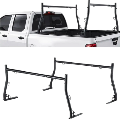 VEVOR Truck Ladder Rack, 49-73 in Width, Extendable Universal Cargo Rack, Heavy Duty Steel with 800 lbs Static Load Capacity, Ideal for Canoes, Surfboards, Ladders, Lumber, Tents, and Large Cargo