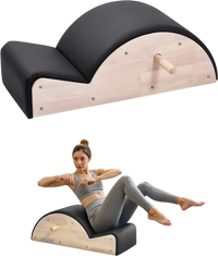 VEVOR Pilates Spine Corrector, Home Gym Yoga Pilates Accessory, Rubber Wood Fitness Training Tool, Arc Fitness Body Workout Equipment, for Spine Exercises, Balance, Core Strengthening, and Stretching