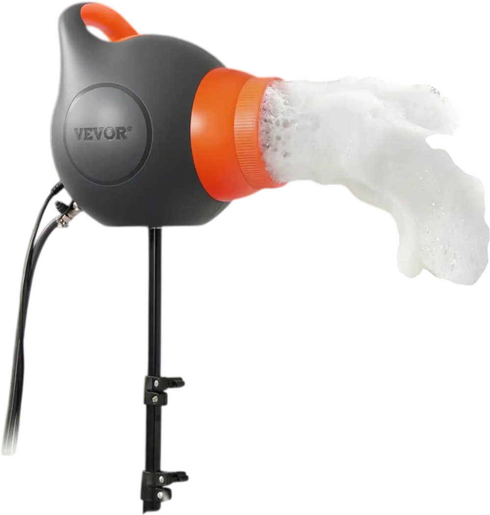 VEVOR Foam Machine, 115 W Party Foam Cannon, Portable Foam Maker with a Tripod Stand, Powerful Foam Party Machine, for Backyard, Pool, Outdoor Events, Birthdays, Celebrations and Party, Grey & Orange