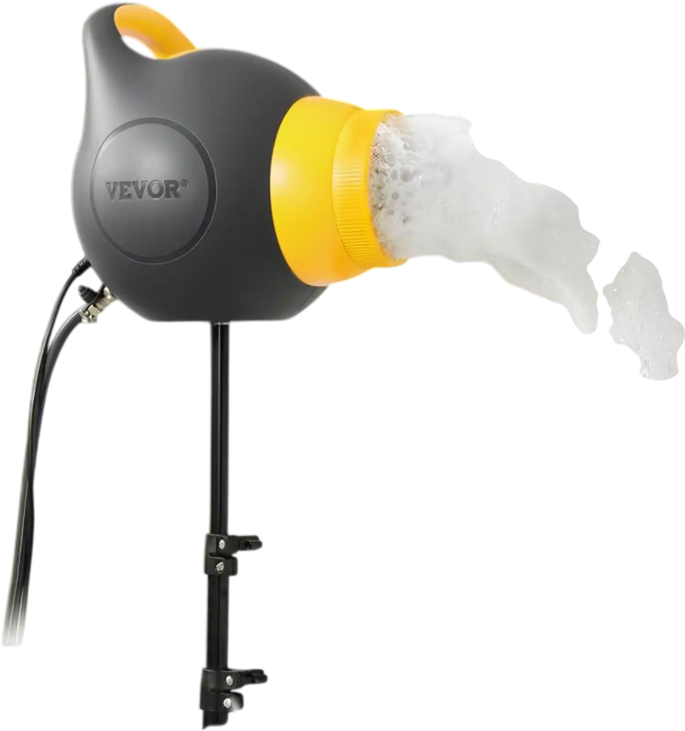 VEVOR Foam Machine, 115 W Party Foam Cannon, Portable Foam Maker with a Tripod Stand, Powerful Foam Party Machine, for Backyard, Pool, Outdoor Events, Birthdays, Celebrations and Party, Grey & Yellow