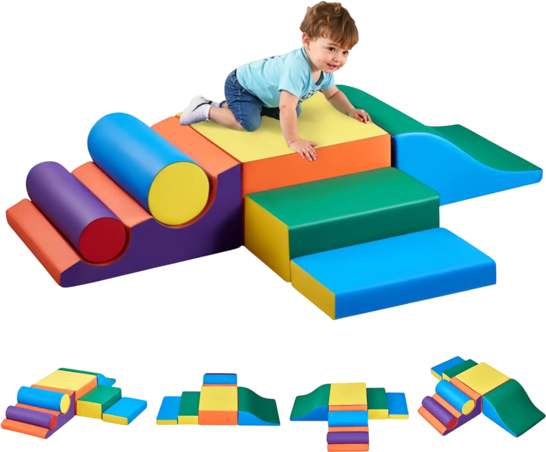 Vevor Foam Climbing Toys 7-Piece Indoor Climb and Crawl Playset New