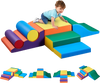 VEVOR Climbing Toys, 7-Piece Set, Foam Climbing Toys for Toddlers 6 Months to 3 Years Old, PU Leather Climbing Blocks, Indoor Climb and Crawl Activity Playset for Crawling & Sliding, Easy to Clean