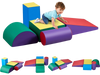 VEVOR Climbing Toys, 5-Piece Set, Foam Climbing Toys for Toddlers 6 Months to 3 Years Old, PU Leather Climbing Blocks, Indoor Climb and Crawl Activity Playset for Crawling & Sliding, Easy to Clean