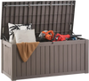 VEVOR Outdoor Storage Box, 120 Gallon Resin Deck Box, Lockable Backyard Toy and Towel Storage Cabinet Waterproof, for Patio Furniture Cushions, Garden Tools, Pool Supplies & Package Delivery (Grey)