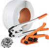 VEVOR Banding Strapping Kit with Strapping Tensioner Tool, Banding Sealer Tool, 3280 ft Length PP Band, 1000 Metal Seals, Pallet Packaging Strapping Banding Kit Banding Packaging Strapping for Packing