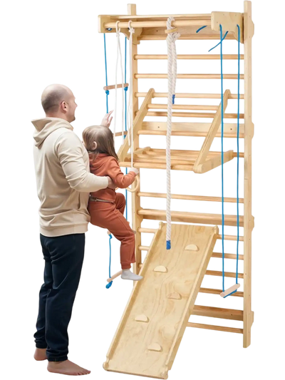 Vevor Climbing Gym Swedish Ladder Wall Gym 8-in-1 Wooden Indoor Playground Set New