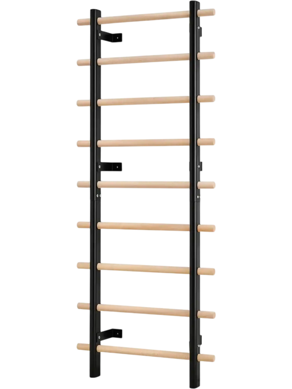 VEVOR Swedish Ladder Wall Gym, 9-Level Swedish Ladder Suspension Trainer, 330LBS Loading Solid Wood + Carbon Steel Gymnastics Stall Bars for Adult, Compatible with 3.15" x 3.15" Power Rack Accessories