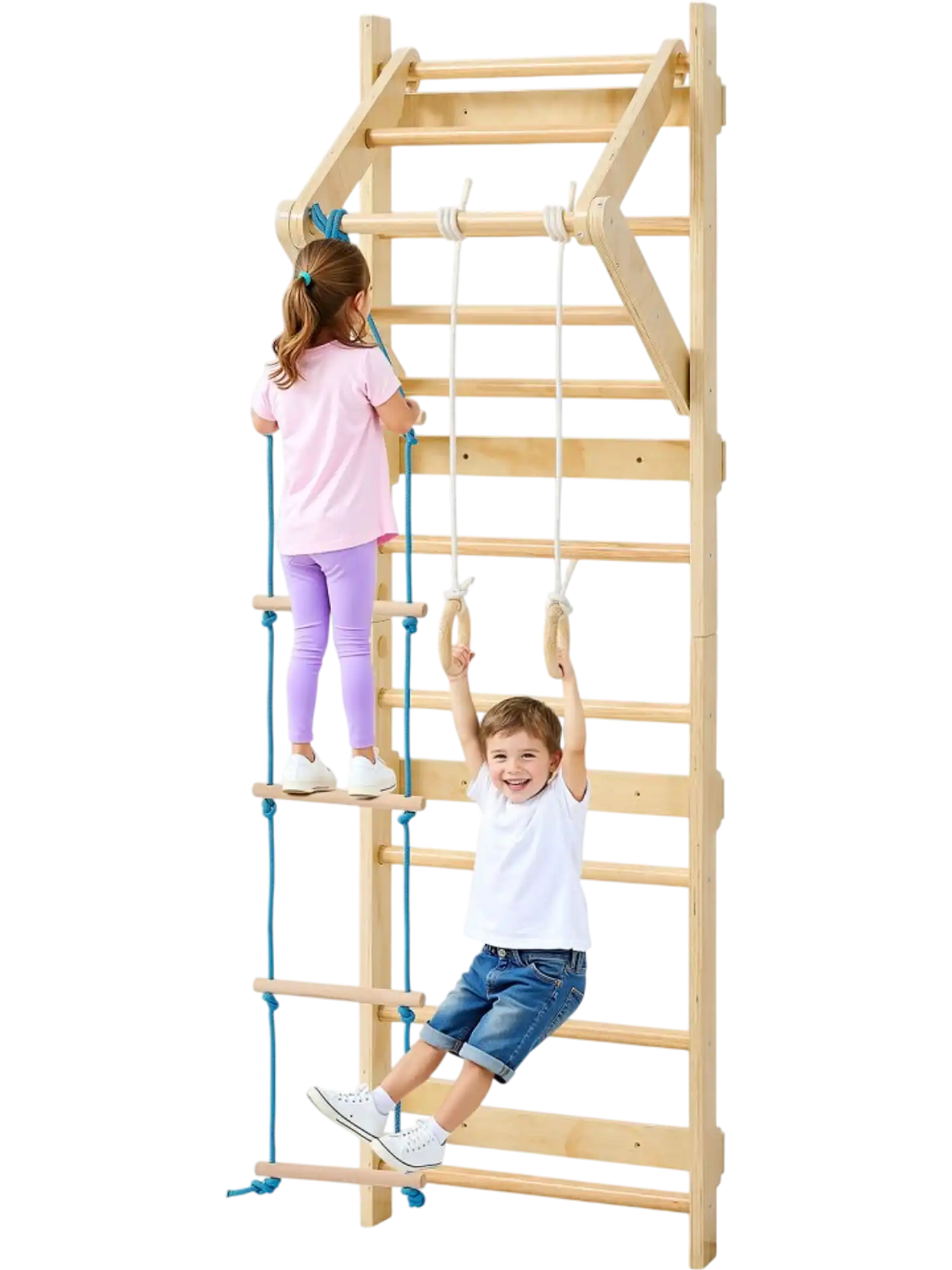 Vevor Wall Gym Swedish Ladder 4-in-1 8-Level Indoor Jungle Gym New