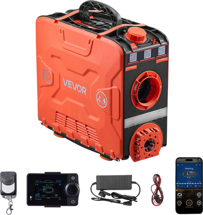 VEVOR Diesel Heater, 8KW, DC 12V, All in One Portable Diesel Air Heater with Bluetooth APP Control, Remote Control and LCD Screen, 1.2 Gal Fuel Tank for Vehicles, Vans, RVs, Campers, and Garages