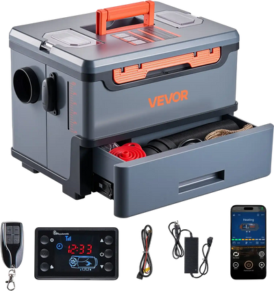 Vevor Diesel Heater Portable 8KW Bluetooth Remote Control 12V/24V New
