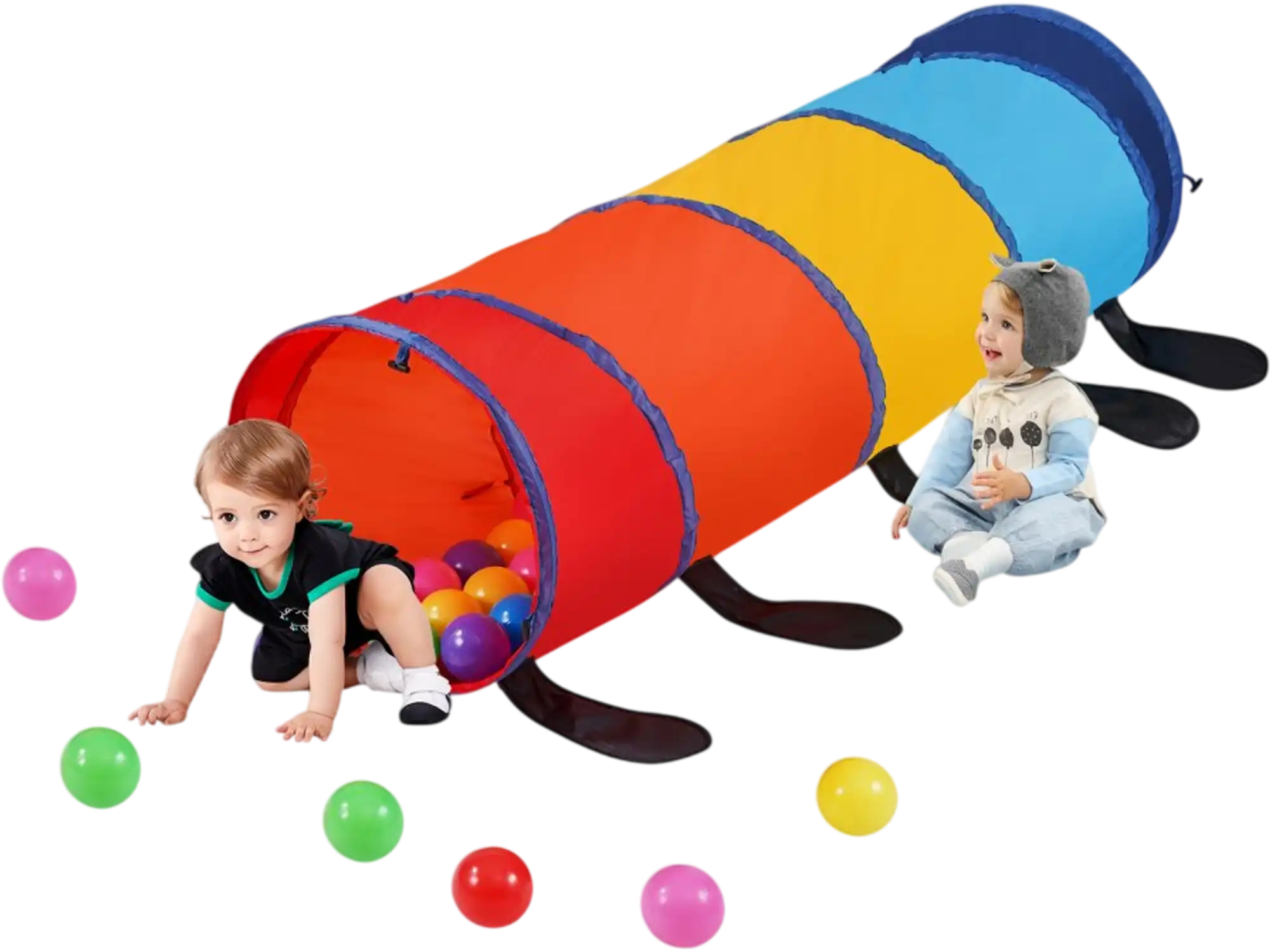 Vevor Play Tunnel Kids Caterpillar Crawl Pop-Up Tent Multicolor New