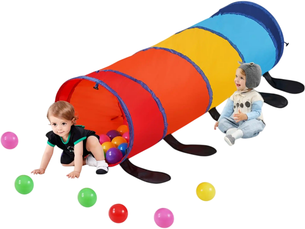 VEVOR Kids Play Tunnel Tent for Toddlers, Colorful Pop Up Caterpillar Crawl Tunnel Toy for Baby or Pet, Collapsible Gift for Boy and Girl Play Tunnel Indoor and Outdoor Game, Multicolor