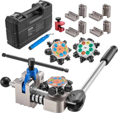 VEVOR Professional Brake Line Flaring Tool, 45 & 37 Degree Double Flare Bubble Flare Tool Kit for 3/16