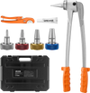 VEVOR PEX Pipe Expander Tool Kit, Manual Tubing Expansion Tool for 3/8", 1/2", 3/4", 1" PEX Pipes - with 4 Expanding Heads, Pipe Cutter & Carrying Case for Radiant Heating & Water Plumbing System