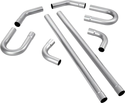 VEVOR Exhaust Pipe, 8 Pcs 2.25 Inch Mild Steel DIY Custom Exhaust Tubing Straight & U-Bend Kit with 90 & 135 Degree Pipes, Galvanized Surface Finish, Universal Fit for Truck, Sedan, Sports Car, SUV