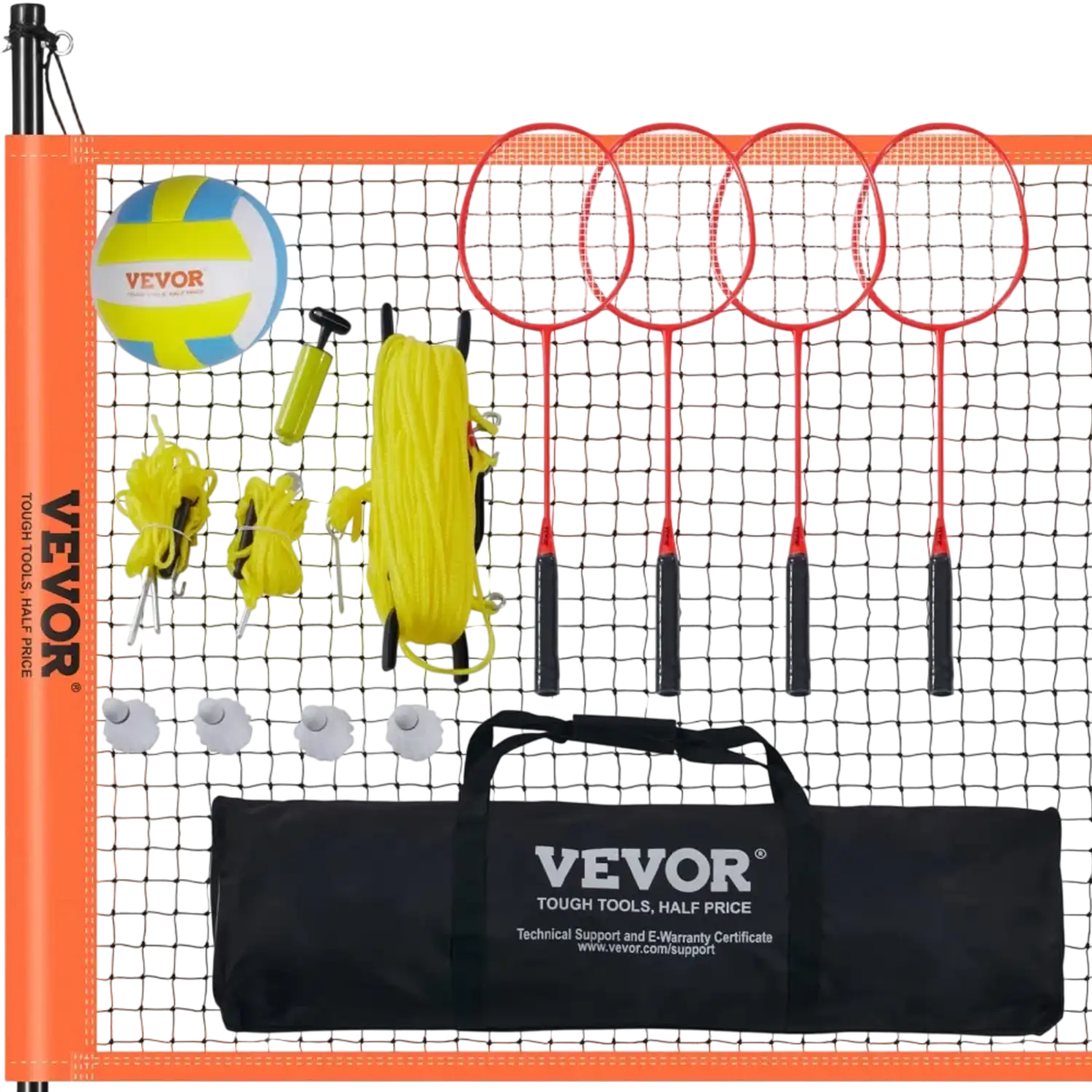Vevor Volleyball and Badminton Set Portable Outdoor Combo Net System New