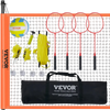 VEVOR Volleyball and Badminton Set, Outdoor Portable Badminton Net, Adjustable Height Steel Poles, Professional Combo Set with PVC Volleyball, Pump, Carrying Bag, Easy Setup for Backyard Beach Lawn