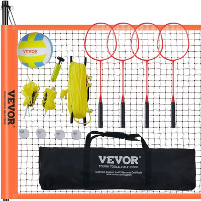 Vevor Volleyball and Badminton Set Portable Outdoor Combo Net System New