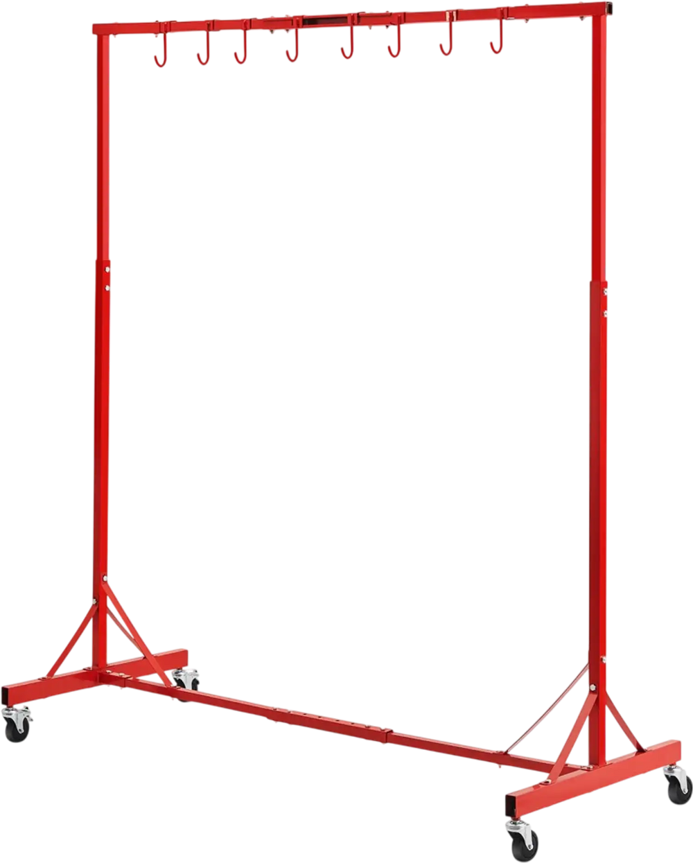 VEVOR Painting Rack, 1500 -2000 mm Adjustable Height, 66 lbs Capacity Automotive Paint Rack Stand, 8 Hooks Painting Drying Rack with 4 Swiveling Wheels, Auto Body Stand for Auto Repair Shops & Garage