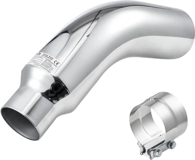 VEVOR Elbow Exhaust Tip, 4 Inch Inlet, 6 Inch Outlet, 23 in Overall Length, Chrome Turn Down Exhaust Tip with Clamp for Truck, Sedan, Sports Car, SUV, Chrome Structure for High Temperature Resistance